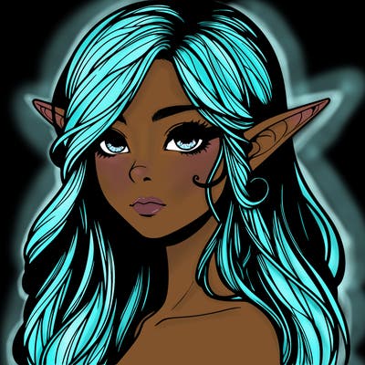 elf girl realistic dark fantasy