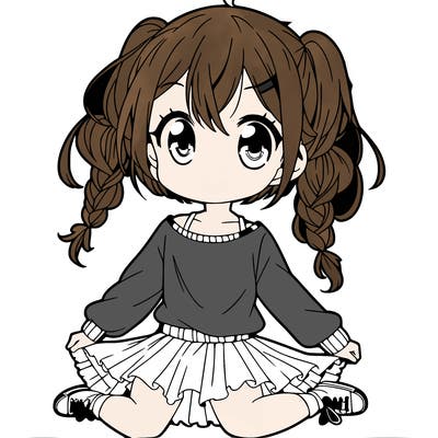 little girl all in anime