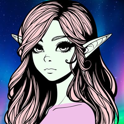 elf girl realistic dark fantasy