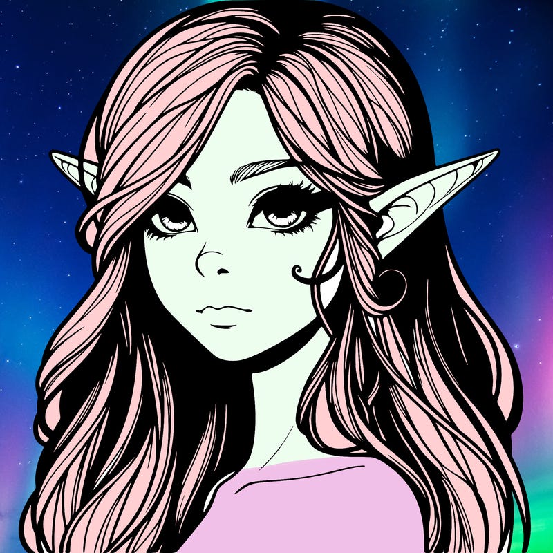 elf girl realistic dark fantasy