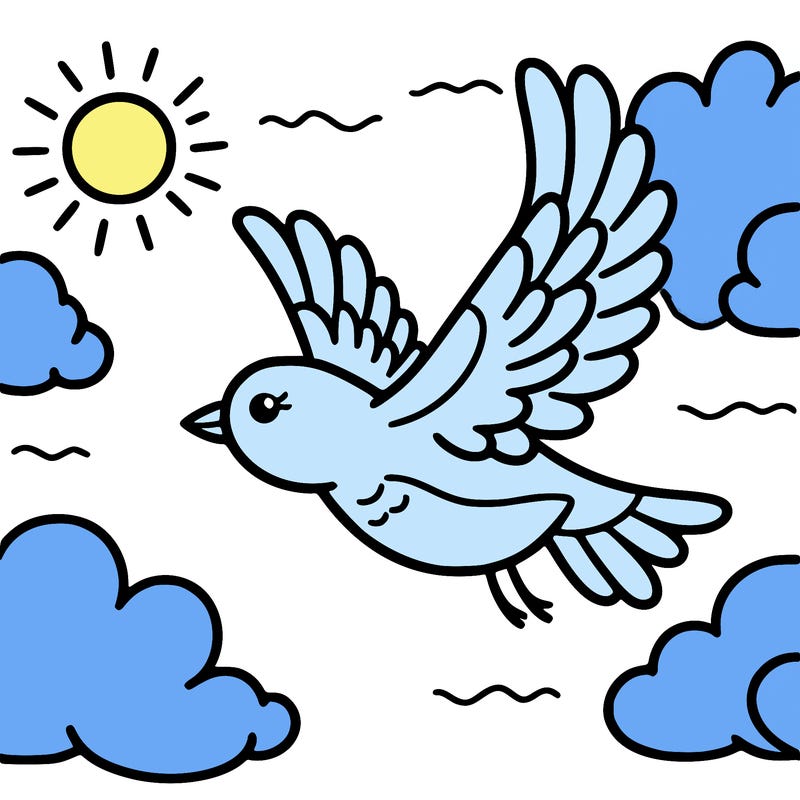 bird flying high in the sky