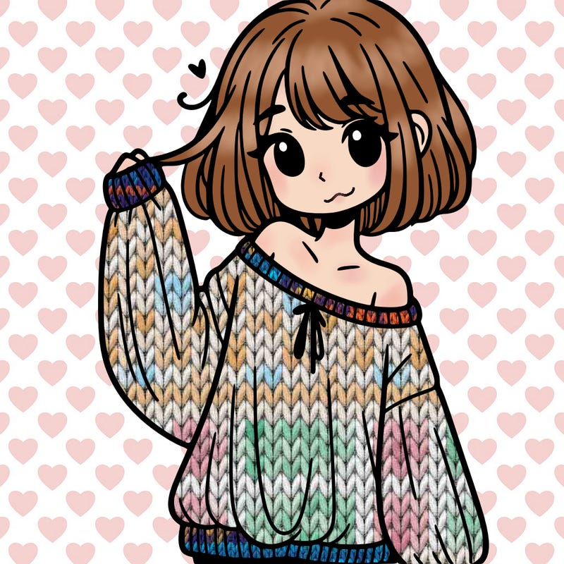 girl in baggy sweater hanging off her shoulder