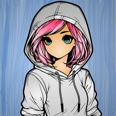realistic girl with hoodie
