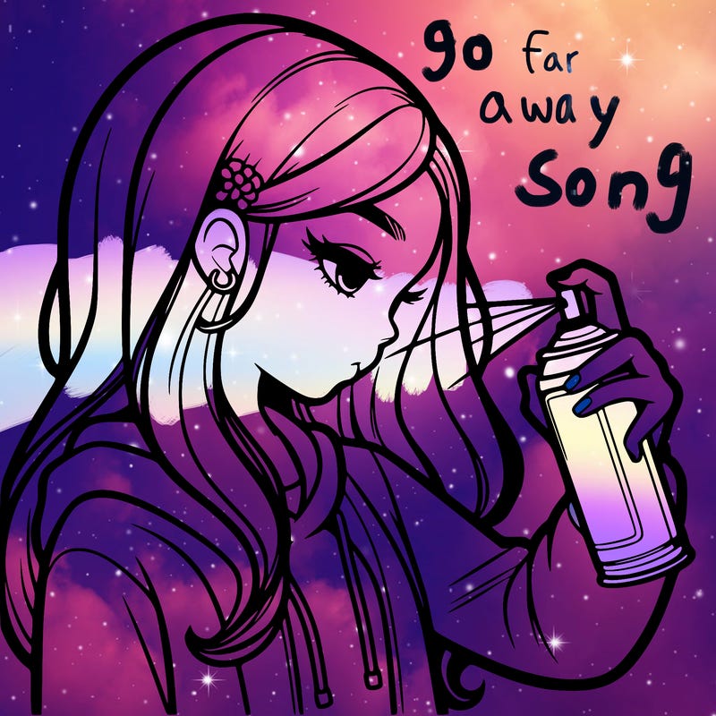 a realistic girl spray painting