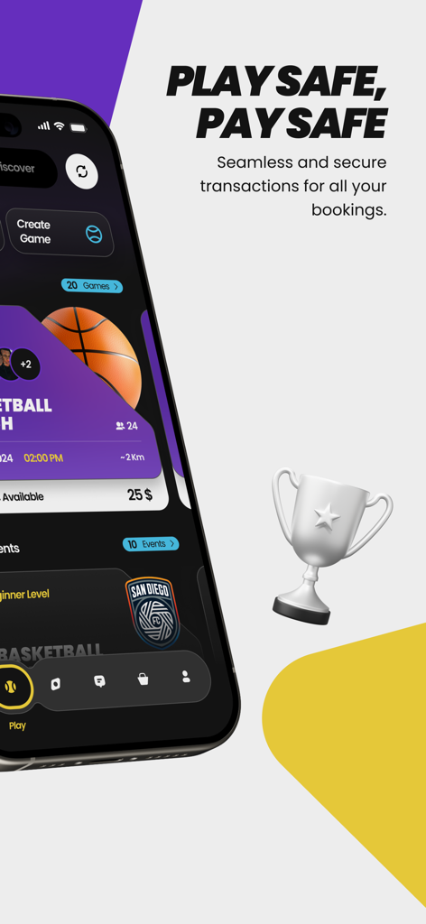 WOOV Club - Secure sports booking and payment interface on the WOOV Club app
