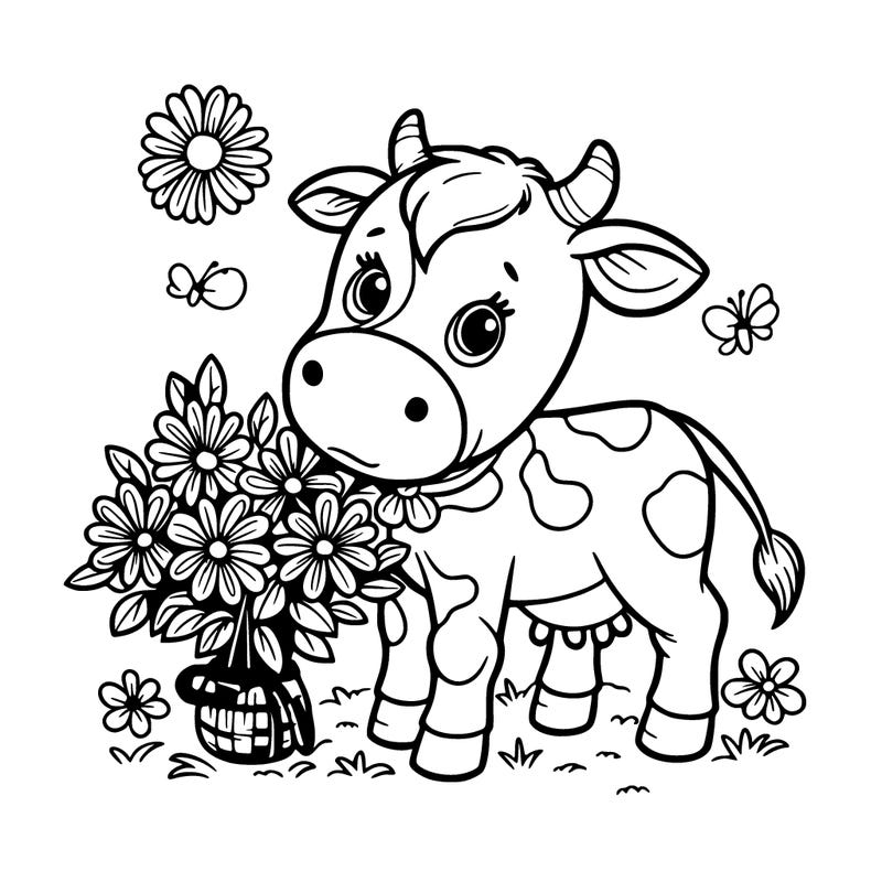 cow with flowers