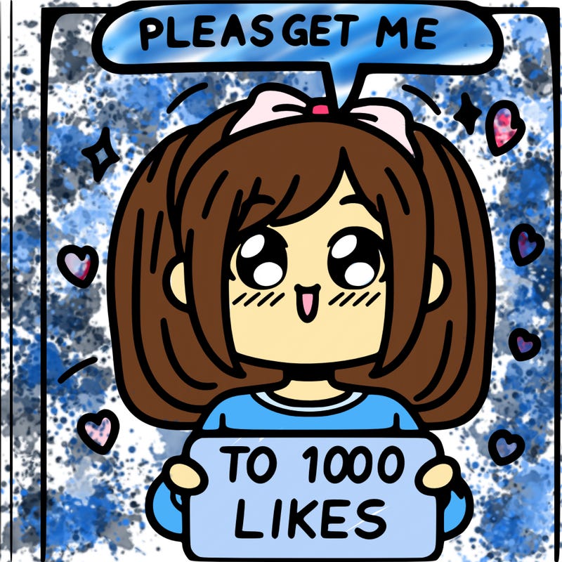 a girl saying please get me to 100 likes