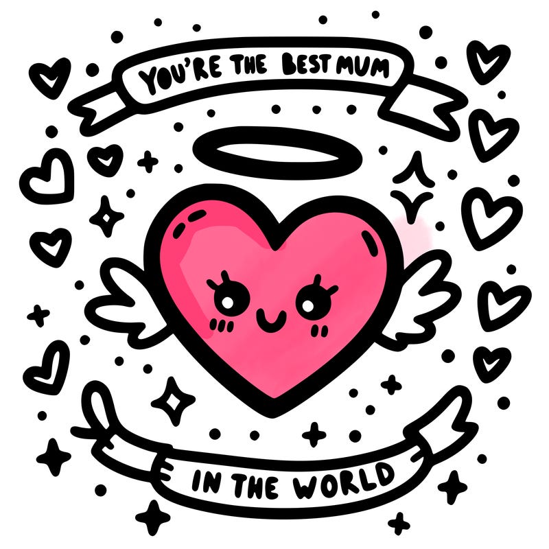 youre the best mum in the world hearts with halo