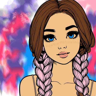 realistic girl with braids