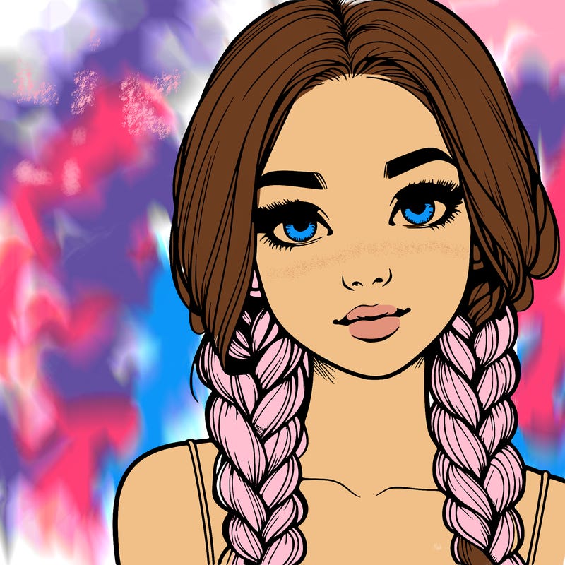 realistic girl with braids