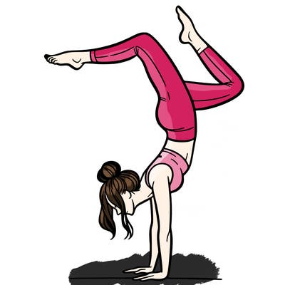 a woman doing a handstand