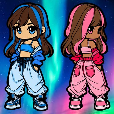 girl in crop top and baggy pants