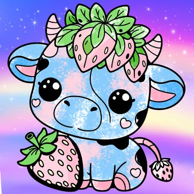 cute strawberry cow