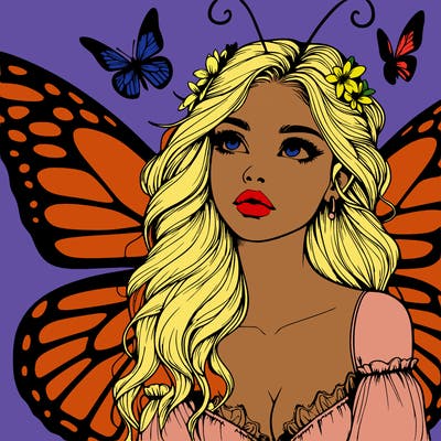 butterfly fairy realistic girl