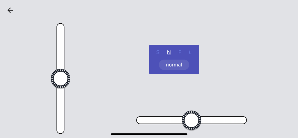 BuWizz - Interface de télécommande de l'application BuWizz avec des curseurs tactiles pour la direction et l'accélération