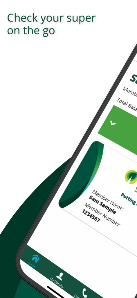 First Super - A smartphone screen displaying the First Super app dashboard for managing retirement savings