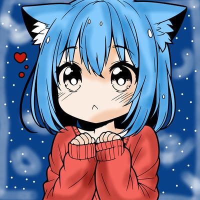 shy anime catgirl
