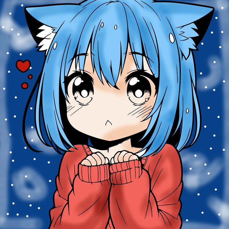 shy anime catgirl