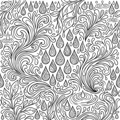 Immerse yourself in the calming beauty of water with this intricate raindrop pattern coloring page designed specifically for seniors. Featuring large print and clear outlines, it offers a relaxing and accessible creative escape.