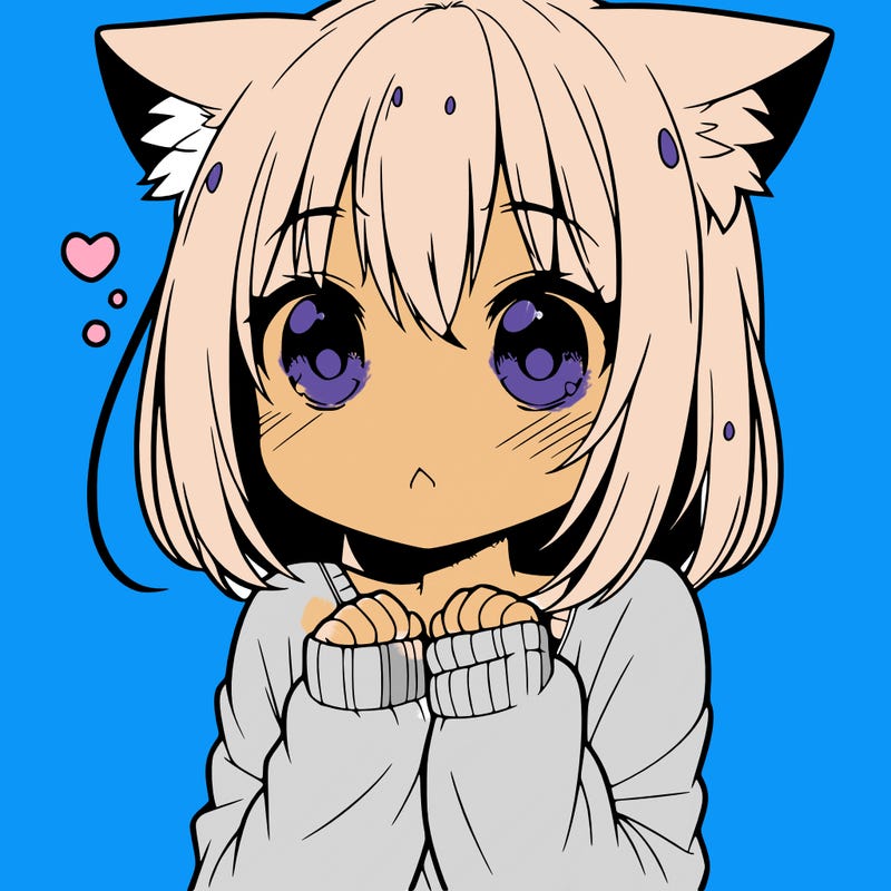 shy anime catgirl