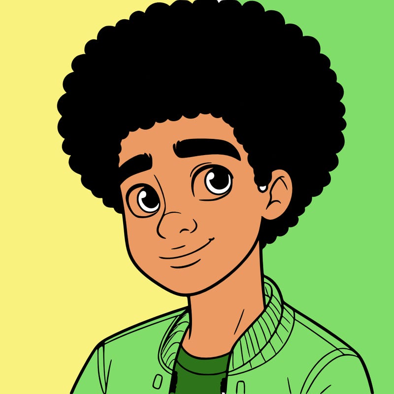 teen boy with afro
