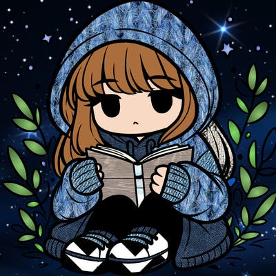 girl in oversized hoodie reading a book