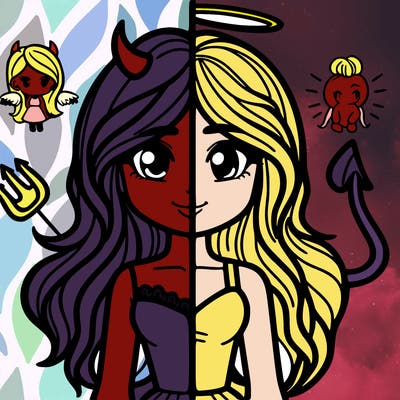 half devil and half angel teenage girl