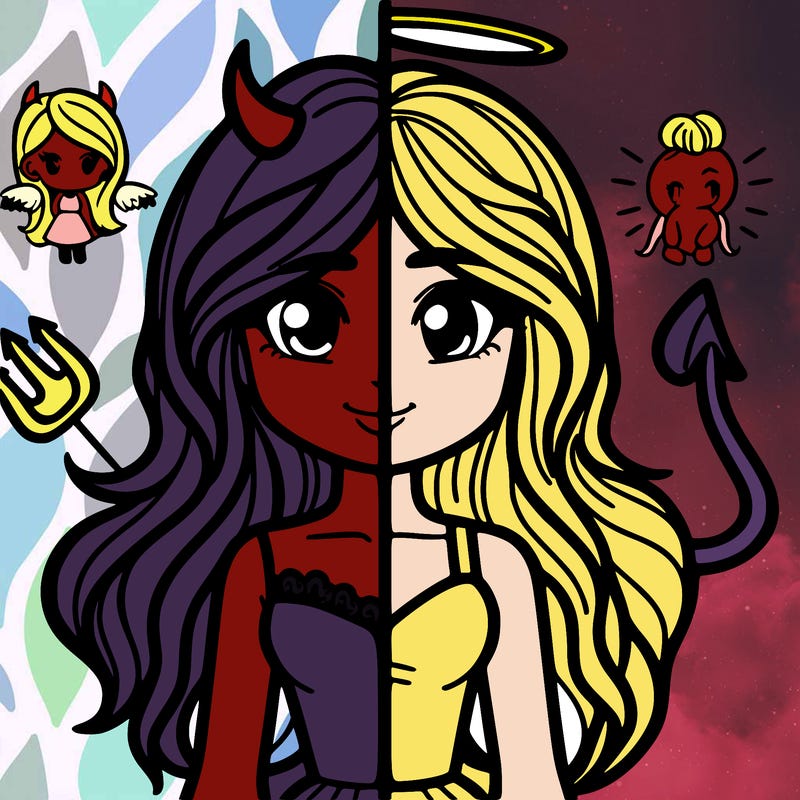 half devil and half angel teenage girl