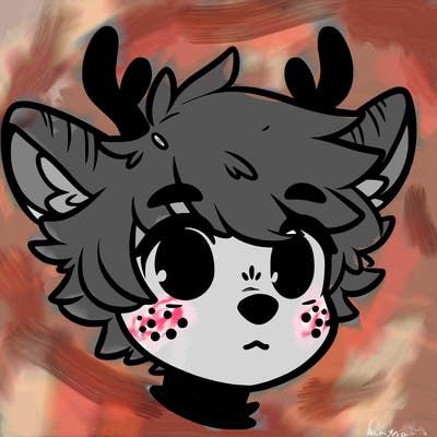 a humanoid deer with soft fluffy ears