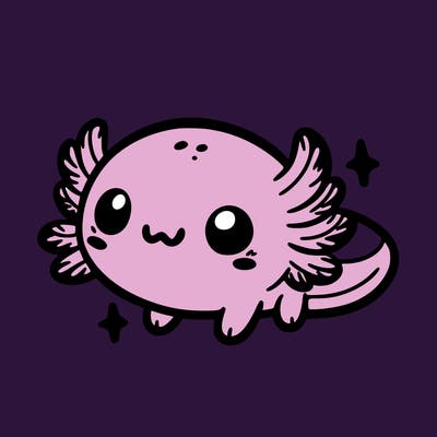 cute easy baby axolotl