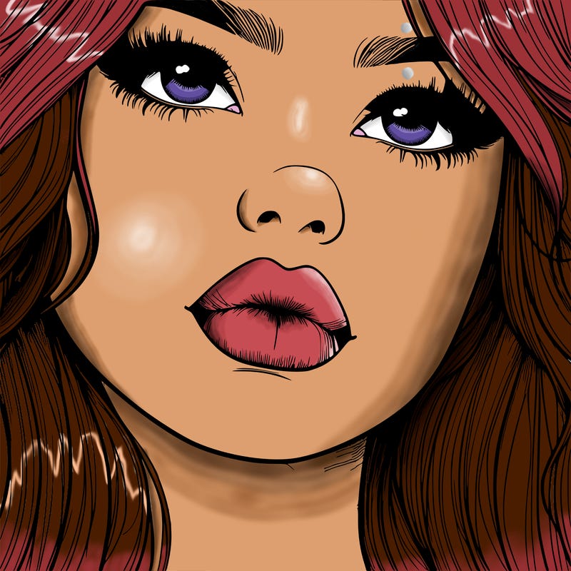 really realistic girl with lips