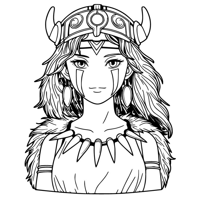 realistic detailed san princess mononoke