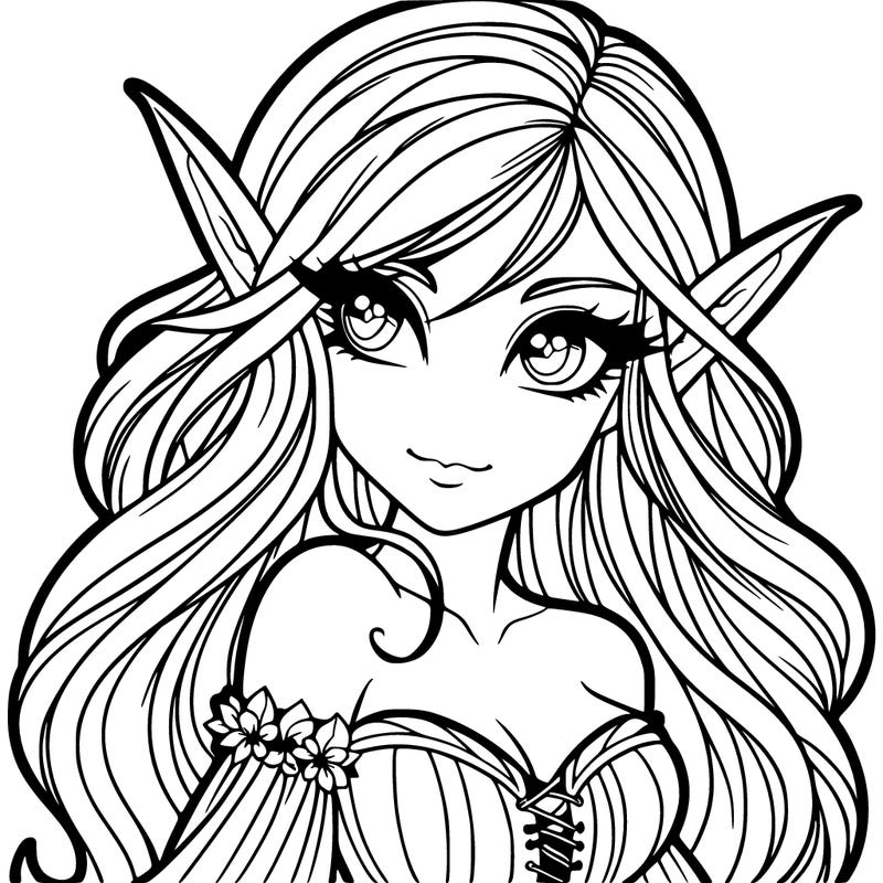a beautiful elf girl in a fantasy style