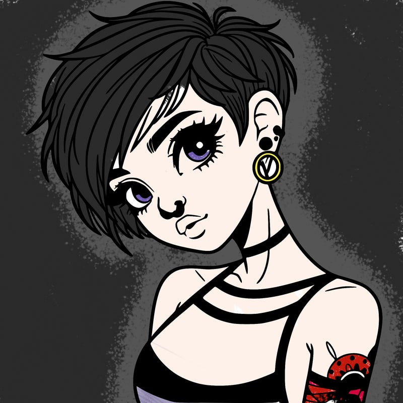 pixie cut woman with alternative style