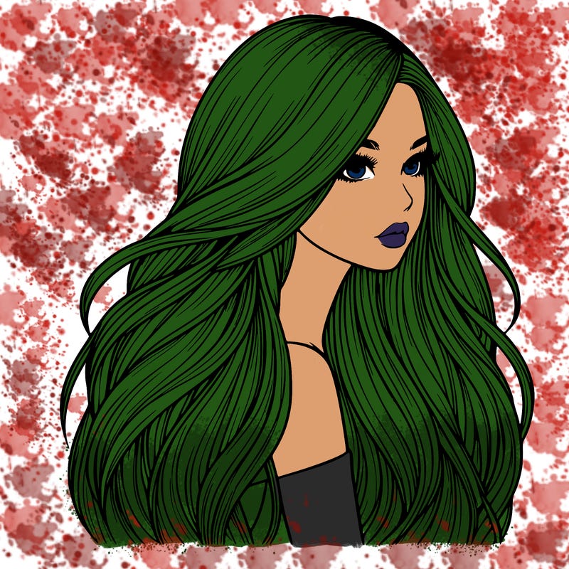 realistic girl with long realistic hair