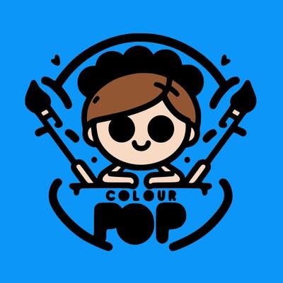 the colour pop logo but in human form