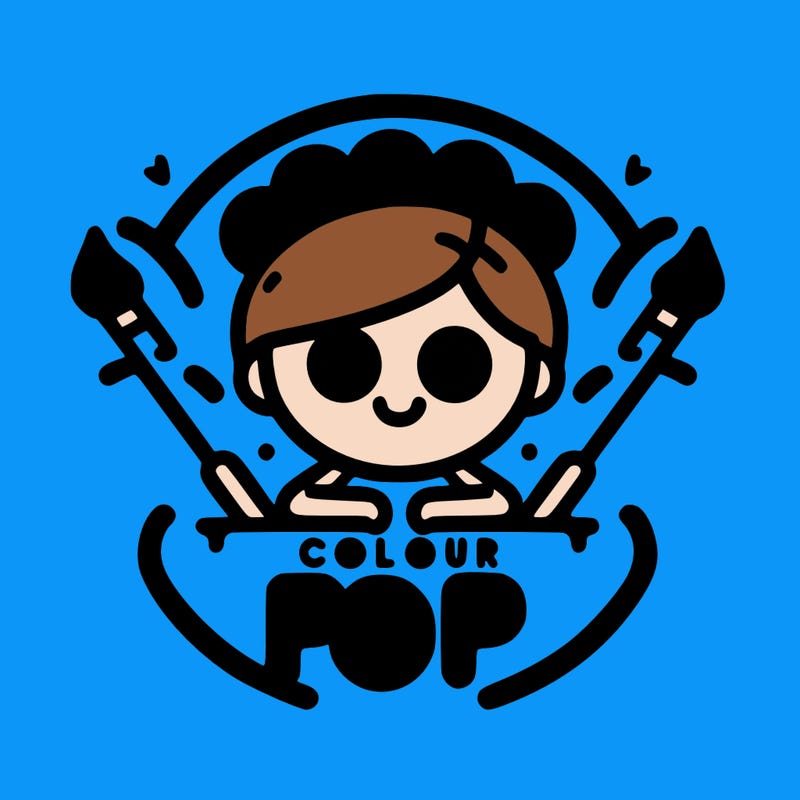 the colour pop logo but in human form