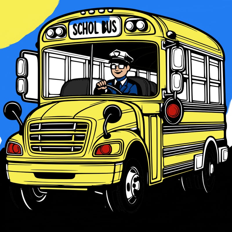 school bus with driver