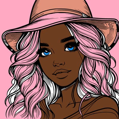 realistic girl with hat