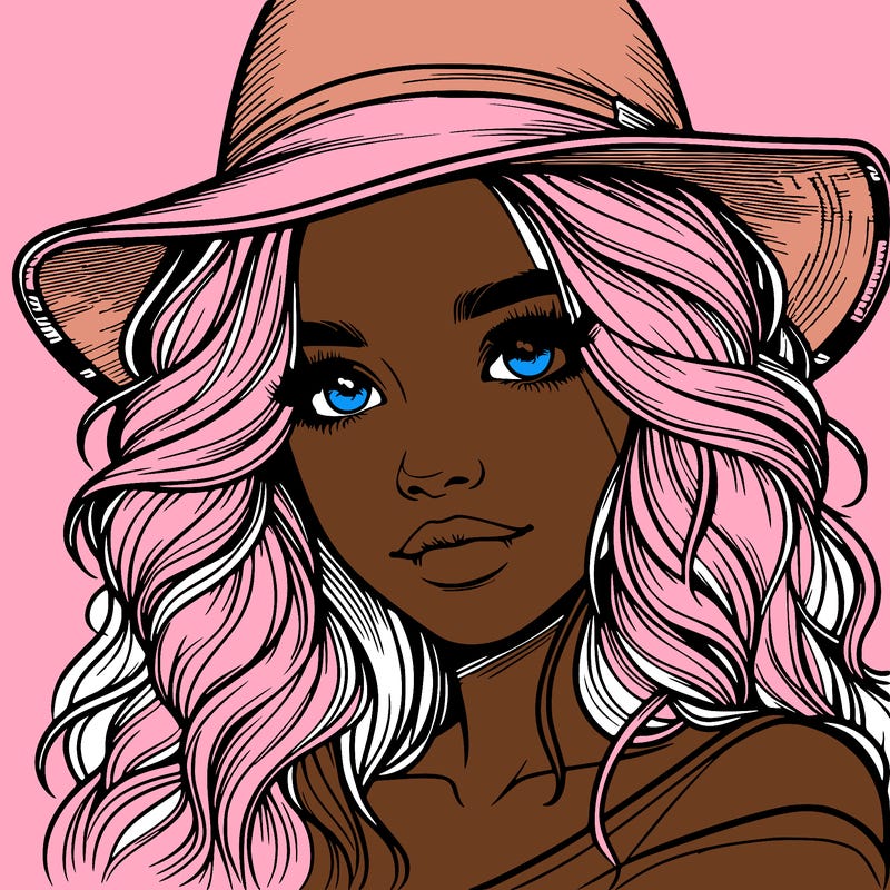 realistic girl with hat