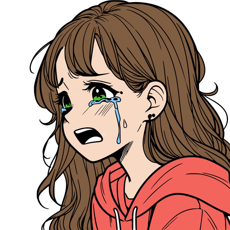 teenage girl crying