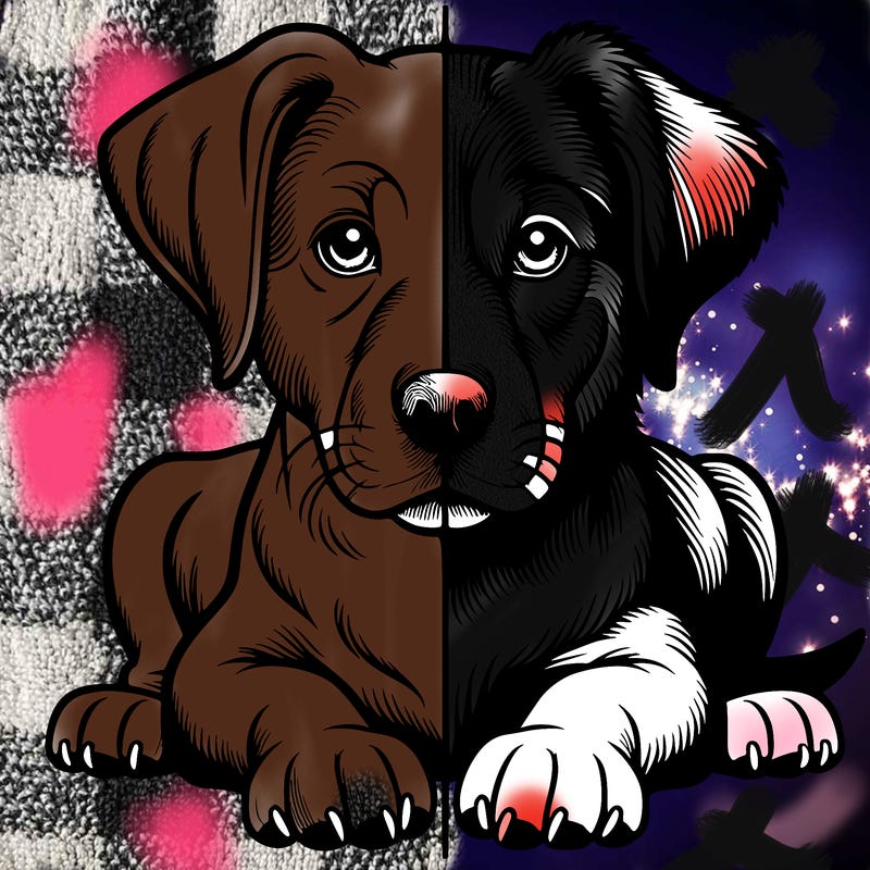 realistic dog split picture