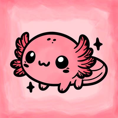 cute easy baby axolotl