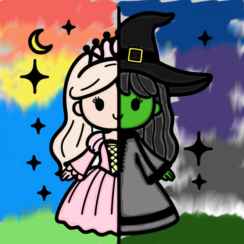 split princess and witch
