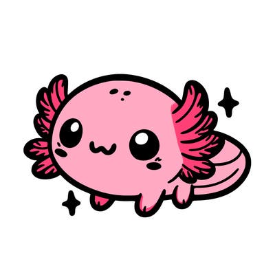 cute easy baby axolotl