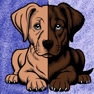 realistic dog split picture