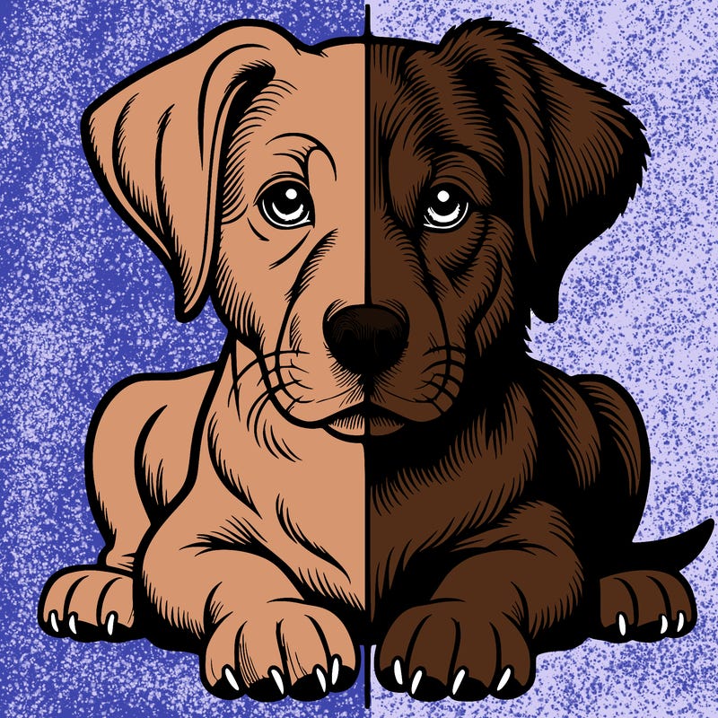 realistic dog split picture