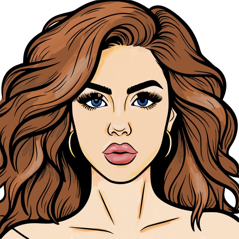realistic girl eyes lips mouth hair pop star