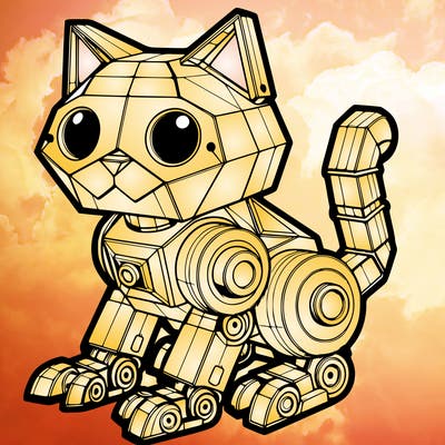 3d robot cat