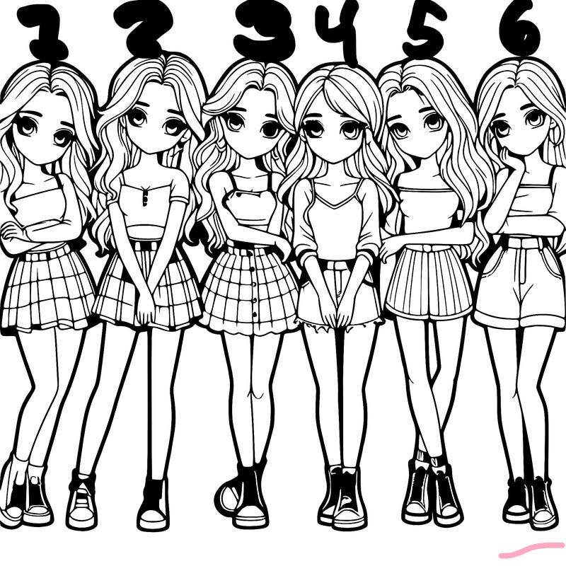 a group of girls realistic